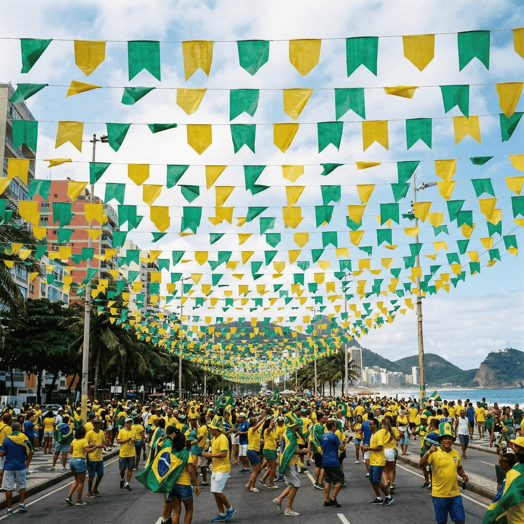 Kit Bandeirinha Copa Mundo Verde E Amarela Plástico Brasil em Oferta na Shopee