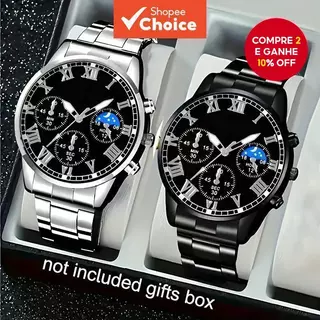 Conjunto De Relógio De Quartzo De Luxo Masculino , 2 Peças , Precisão Versátil , Casual , Ótimo Presente Para Feriados E em Oferta na Shopee