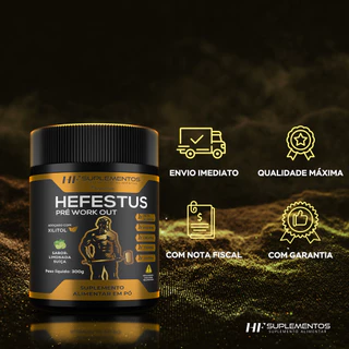 HEFESTUS PRÉ-TREINO 300G SABOR LIMONADA SUIÇA HF SUPLEMENTOS