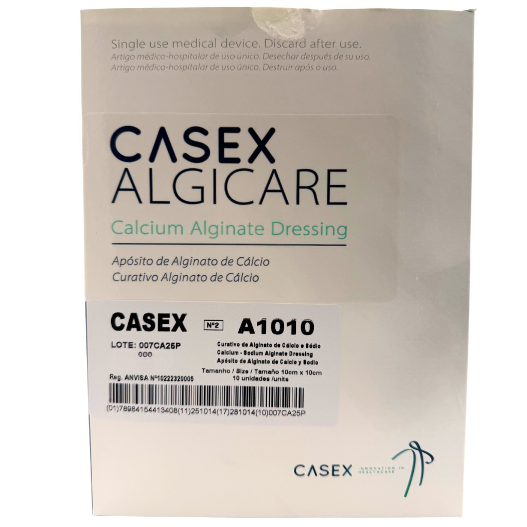 Kit 03 Unidades Curativo De Alginato Cálcio e Sódio 10X10Cm Casex ...