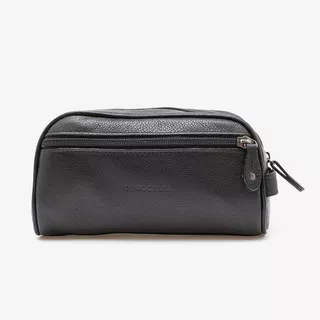 Necessaire Em Couro Preto em Oferta na Shopee