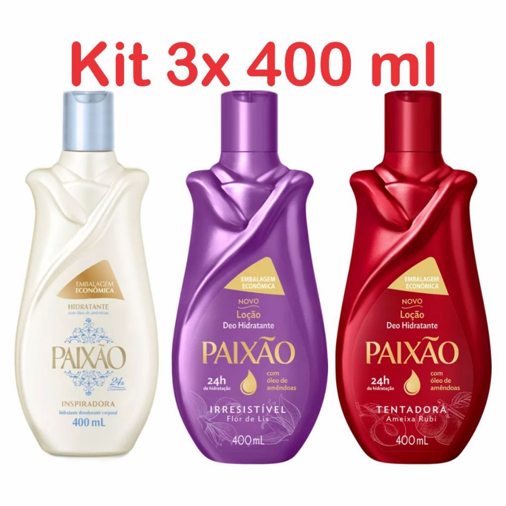 kit Hidratante Paixão 400ml 3 unidades | Shopee Brasil