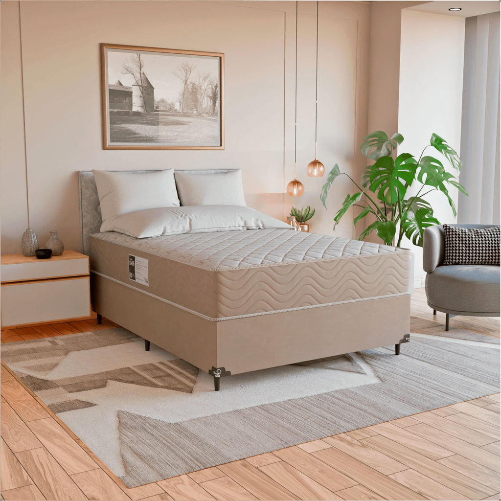 Cama Box Viúva + Colchão Prime Espuma D45 128x188x22cm