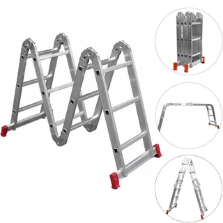 Escada multifuncional de alumínio 4 x 3 com 12 degraus 13 em 1 ESC0292 Botafogo em Oferta na Shopee