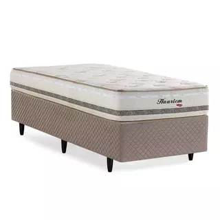 Cama Box Solteiro Herval Haarlem de Molas Ensacadas, Suede Bege, 69x88x188 cm em Oferta na Shopee