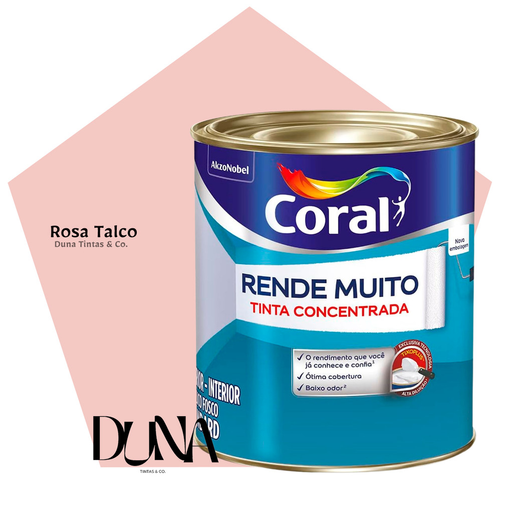 Tinta Coral Rende Muito Rosa Talco 800ml | Shopee Brasil
