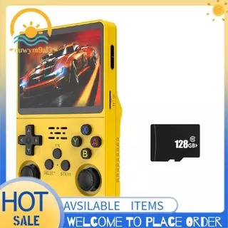 R36S Retro Console De Jogos Portátil Tela IPS De 3.5 Polegadas 128GB Videogame Joystick 3D Duplo 3200mah Bateria em Oferta na Shopee