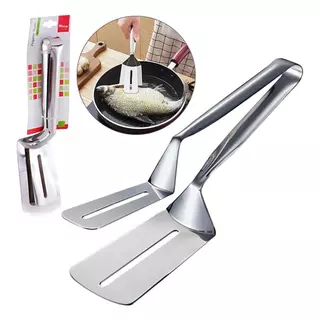 Espátula Pinça Pegadora Dupla Aço Inox 26cm em Oferta na Shopee