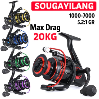 Sougayilang Carretel De Pesca Giratório 1000-7000 5.2: 1 Relação De Engrenagem De Alta Velocidade 5 Cores 20kg Arraste