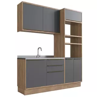 Cozinha Modulada Pequena Herval Ten, 3 Peças 100% MDF, 190 cm em Oferta na Shopee