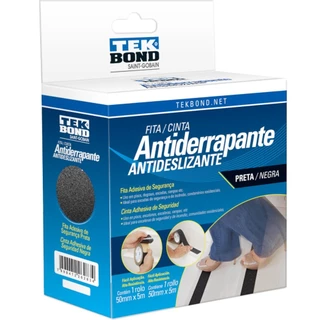 Fita adesiva antiderrapante preta 50 mm x 5 m - TekBond em Oferta na Shopee
