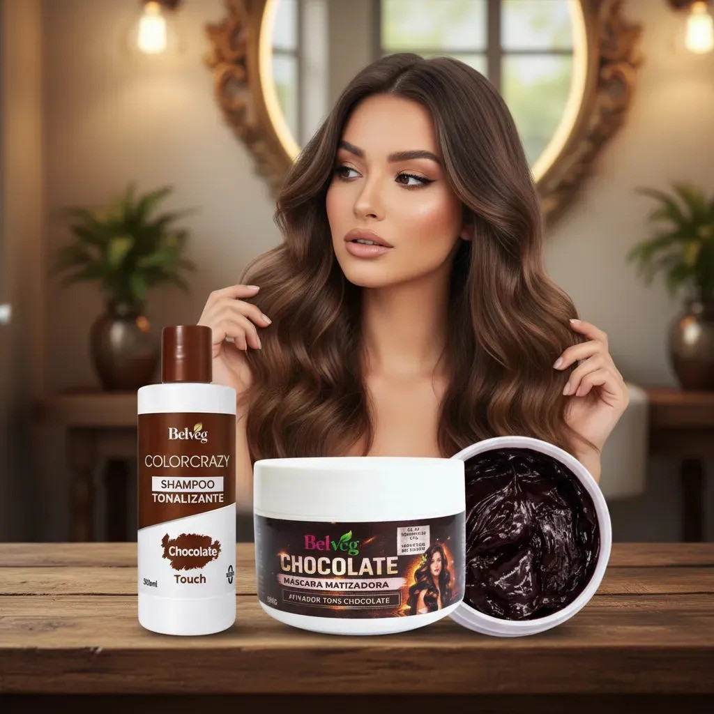 Kit Máscara E Shampoo Tonalizante Chocolate Belveg - | Shopee Brasil