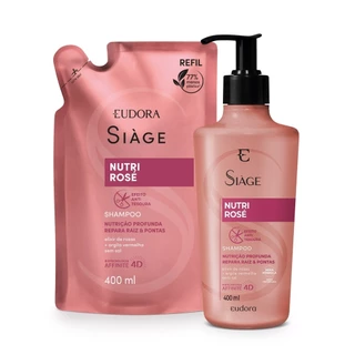 Eudora Kit Siàge Nutri Rose: Shampoo 400ml + Refil 400ml em Oferta na Shopee