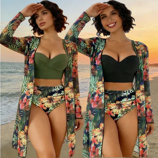 Biquíni Top Bojo Feminino Conjunto Floral 3 Peças Conforto E Elegância Para Seus Dias de Sol em Oferta na Shopee