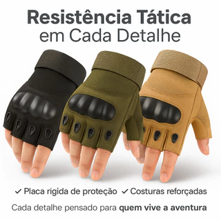 Luva Tática Meio Dedo Militar Proteção Antiderrapante Para Moto Ciclismo Airsoft Outdoor
