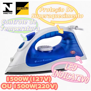 Ferro De Passar A Vapor Premium 127V OU 220V 1500W Com LED Indicativo em Oferta na Shopee