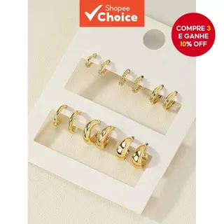 Conjunto De 6 Pares De Brincos Minimalistas Em Forma De C , Joias Simples Da Moda Para Mulheres em Oferta na Shopee