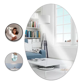 Espelho Adesivo Plástico Decorativo Flexível Adesivo Espelhado Retangular ou Oval 25x40 Marisa em Oferta na Shopee
