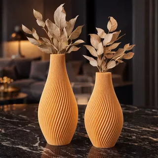 Vaso Decorativo Espiral Moderno - Jogo De Vasos Decoração Minimalista Para Escritório - Vaso Folhas Secas Moderno