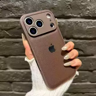 Luxo Retro Litchi Textura De Couro Caso Para iPhone 17ProMax 15 14 13 16 Pro Max E 12ProMax À Prova De Choque Fosco Sóli