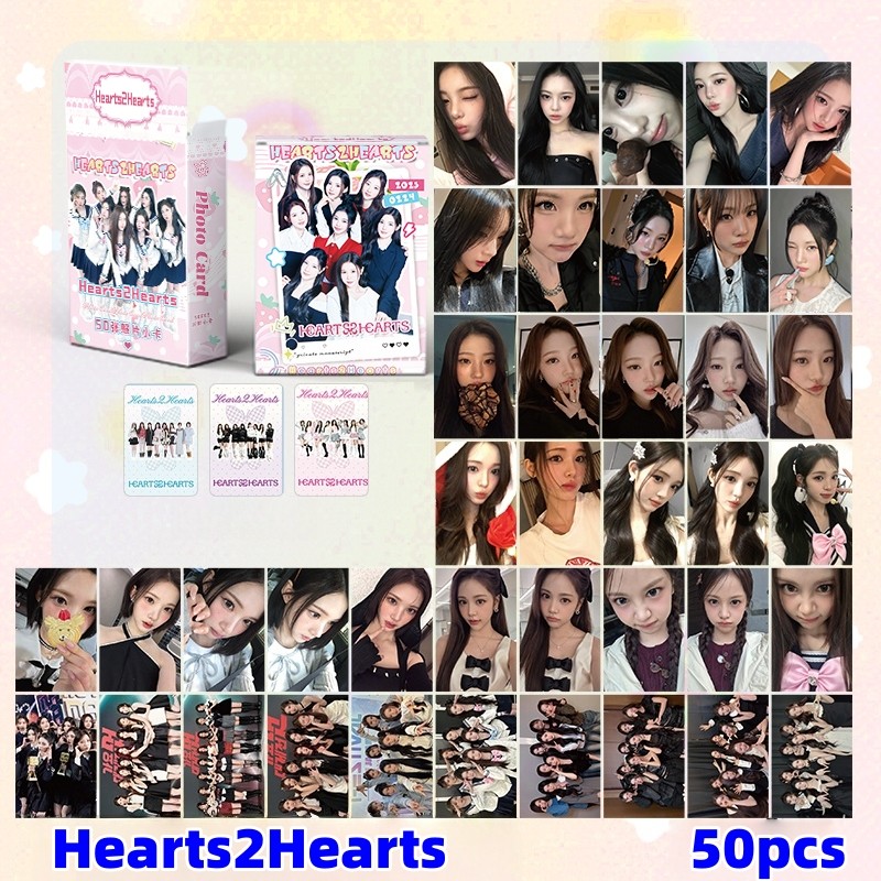 2-50pcs H2H Hearts2Hearts FOCUS Lightstick Chaveiro Lomo Cards The