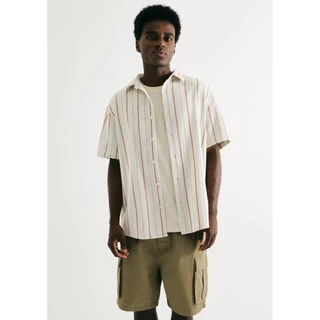 Camisa Masculina Fio Tinto Texturizada em Oferta na Shopee