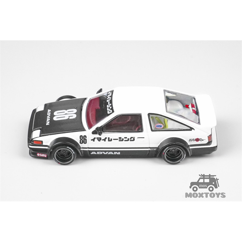 Kaido House x MINI GT 1 : 64 Sprinter Trueno Works AE86 BlackWhite