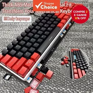 PBT Vermelho Preto 104 Keycaps ABS OEM Universal Backlight Substituição Mecânico Teclado em Oferta na Shopee
