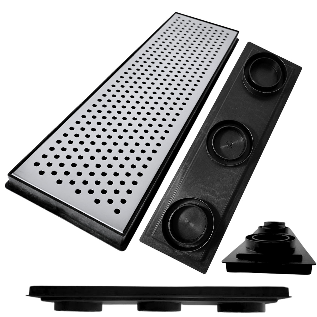 Ralo Inox Perfurado Espelhado para Laje 15x50 Quintal Varanda Sacada ...