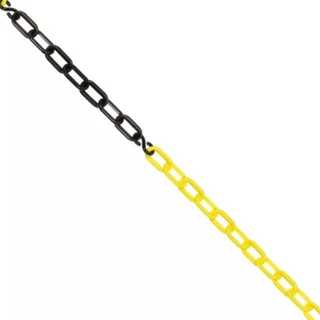 Corrente plástica para sinalização 8 mm 10 m amarela e preta em Oferta na Shopee