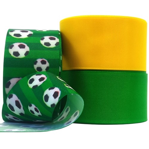 Kit de Fita Gorgurão Copa do Mundo Verde Amarelo 30M  ref.2070 em Oferta na Shopee