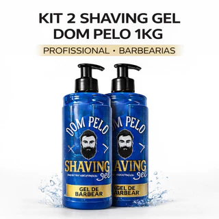 KIT 2 Gel de Barbear Dom Pelo Profissional | Shaving Gel Premium | Barba Sem Irritação | Uso Barbearia