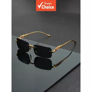 Óculos De Sol De Alta Qualidade Sem Aro Da Moda , UV400 Para Todas As Estações , Presente Unissex Elegante em Oferta na Shopee