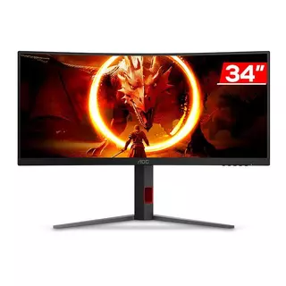 Monitor Gamer AOC Agon Quad 34, 34 Pol, VA, WQHD, 0.5ms, 180Hz, FreeSync Premium, HDMI/DP, U34G4C em Oferta na Shopee