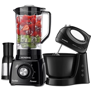 Kit Liquidificador 550W Turbo Power L-99-FB + Batedeira 400W Prática - B-44-B Mondial em Oferta na Shopee