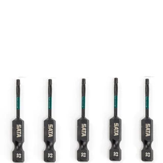 Jogo de bits de impacto hexalobular T30 x 50 mm encaixe 1/4" 5 peças - ST59737 Sata em Oferta na Shopee