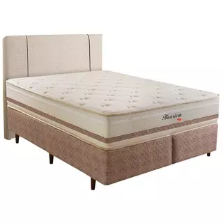 Cama Box com Cabeceira Herval Haarlem Queen, Molas Ensacadas, 69x158x198 cm em Oferta na Shopee