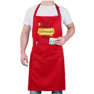Avental Personalizado Com Sua Arte Vermelho