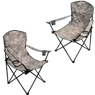 Kit 2 Cadeiras Camufladas Dobráveis Kala Porta-Copos Integrados Tecido Oxford Bolsa para Transporte em Oferta na Shopee