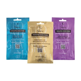 Eudora Cronograma Capilar Siàge Terapia dos Fios Máscara Capilar: Reconstrução 60ml + Hidratação 60ml + Nutrição 60ml em Oferta na Shopee
