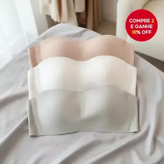 Sutiã Levantador Invisível para Mulheres - Sem Costura, Antiderrapante, Tomara que Caia (S-XL) em Oferta na Shopee
