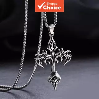 Colar feminino 1 peça colar cruz gótico de chama retrô