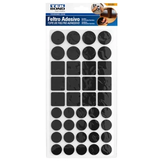 Feltro protetor adesivo com formatos sortidos preto 40 unidades - TekBond em Oferta na Shopee