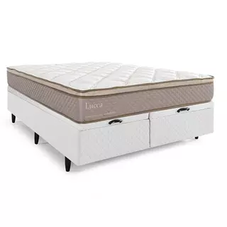 Cama Baú Queen Herval Lucca, Molas Ensacadas, 73x158x198 cm em Oferta na Shopee