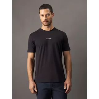 Camiseta Masculina Meia Malha Flamê Calvin Klein - Preto em Oferta na Shopee
