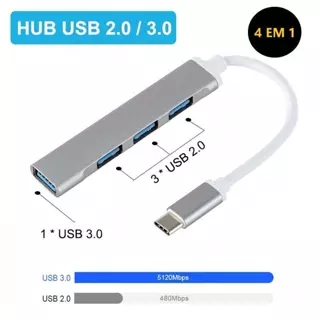 HUB 4 Em 1 USB C Para 3.0 HUB Adaptador Para Mouse Teclado Lenovo Macbook PC Laptop