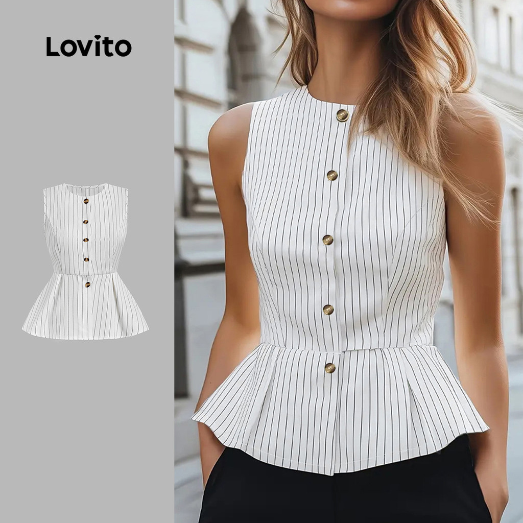 Lovito Blusa Boho Com Bordado De Ilhós Lisos E Blusa Com Cadarço