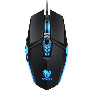 Mouse Gamer T-Wolf 510 – Fio, 3200 DPI, LED RGB, Ideal para Jogos