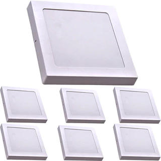 Kit 7 Painel de LED Avant Quadrado 26cm Luz Amarela 24W Bivolt Instalação Sobrepor Iluminação Geral em Oferta na Shopee