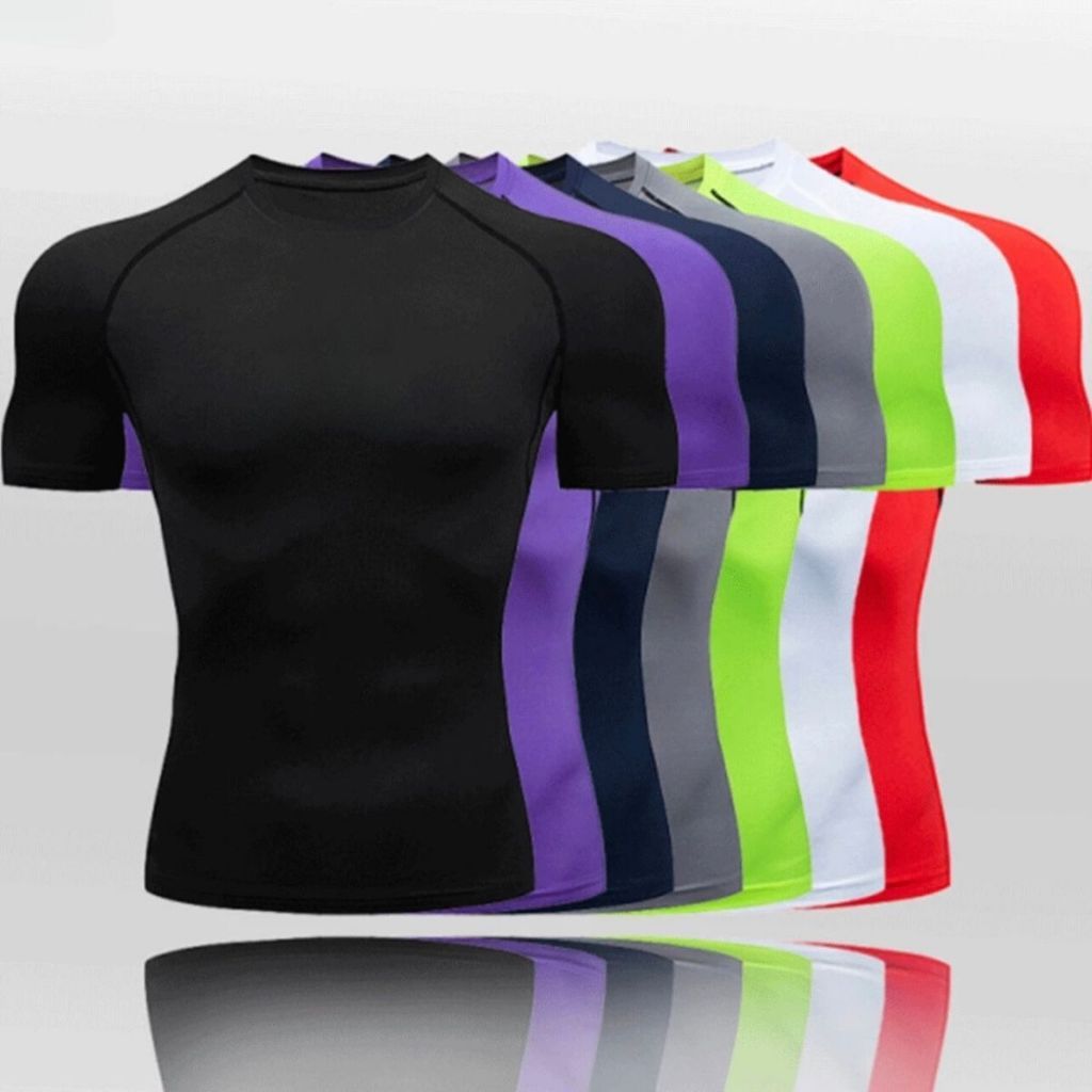 Camisa Camiseta Masculina Apertada de Compressão Academia Esportiva Manga Curta Treino LISA luxo